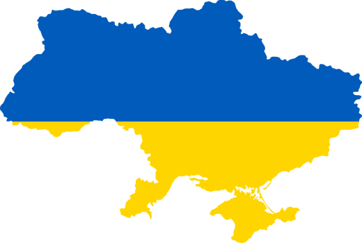 Ukraine flag pattern on country map png