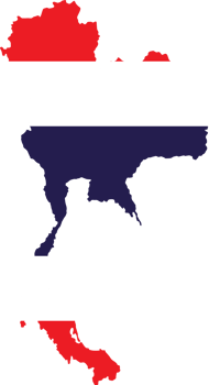 Thailand flag pattern on country map png