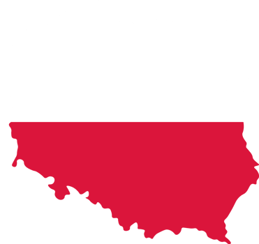 Poland flag pattern on country map png
