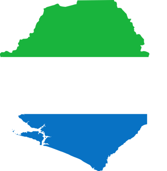 Sierra Leone flag pattern on country map png