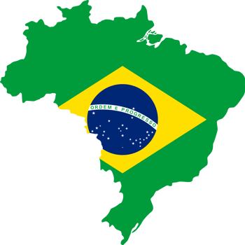 Brazil flag pattern on country map png