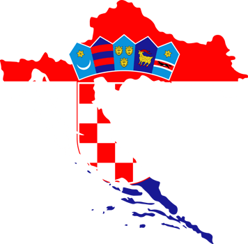 Croatia flag pattern on country map png