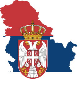 Serbia flag pattern on country map png