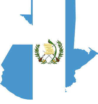 Guatemala flag pattern on country map png