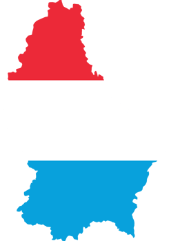 Luxembourg flag pattern on country map png
