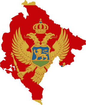Montenegro flag pattern on country map png