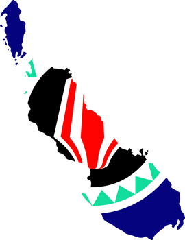 Autonomous Region of Bougainville flag pattern on country map png