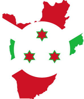 Burundi flag pattern on country map png