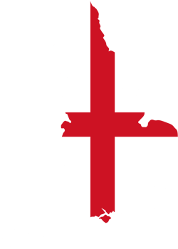 England flag pattern on country map png