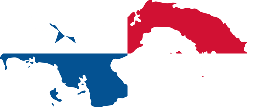 Panama flag pattern on country map png