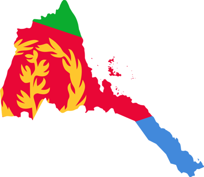 Eritrea flag pattern on country map png