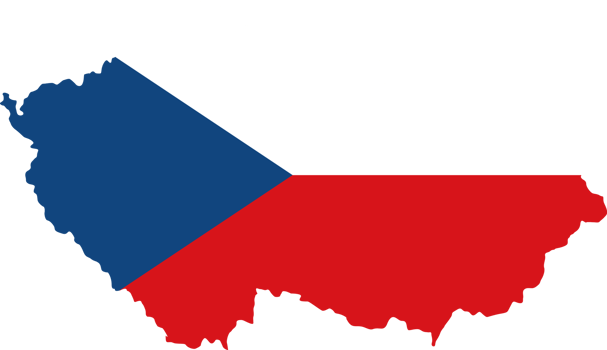 Czech Republic flag pattern on country map png