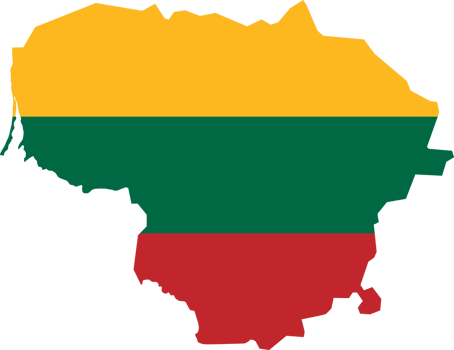 Lithuania flag pattern on country map png