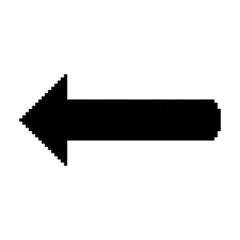 left arrow pixel art on white background vector