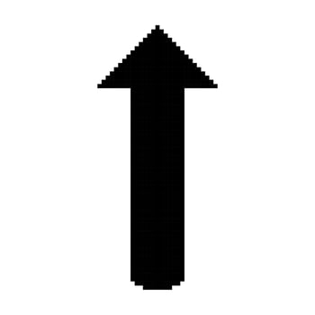 up arrow pixel art on white background vector
