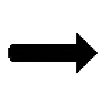 right arrow pixel art on white background vector