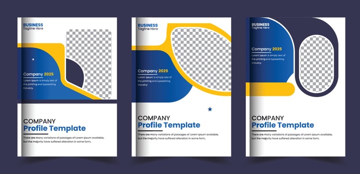 Business brochure book A4 cover page flyer layout template for Print design vector