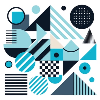 abstract geometric pattern with blue and black shapes vector