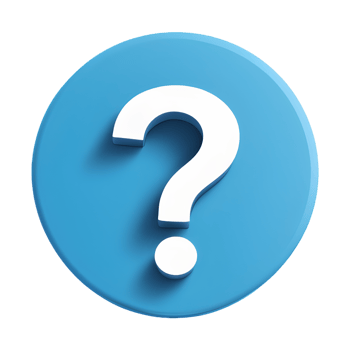 3D Blue Circular Icon with Question Mark Isolated on Transparent Background png