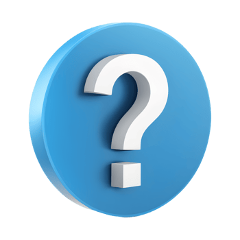 3D Blue Circular Icon with Question Mark Isolated on Transparent Background png