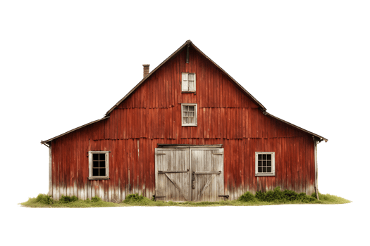 Aged Rural Setting Isolated on Transparent Background png