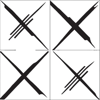 Modern crosses and X design monochrome abstract pattern vector