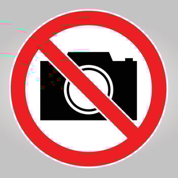No Photography Sign in Red and White Circle vector
