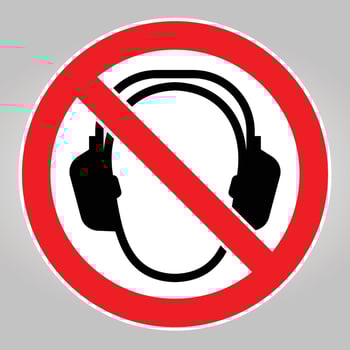 No Headphones Sign for Noise Control vector