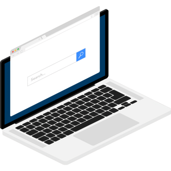 Browser window in laptop illustration. Browser or web browser in flat style. Window concept internet browser. png