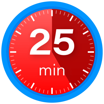 The 25 minutes, stopwatch icon. Stopwatch icon in flat style on a white background. stock illustration. png