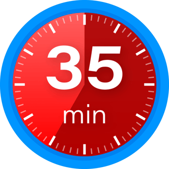 The 35 minutes, stopwatch icon. Stopwatch icon in flat style on a white background. stock illustration. png