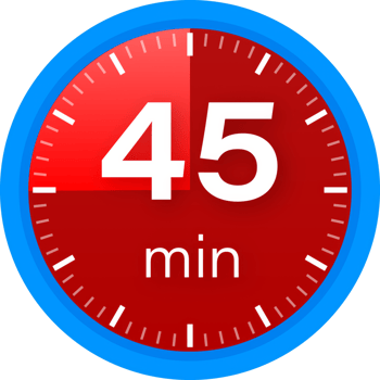 The 45 minutes, stopwatch icon. Stopwatch icon in flat style on a white background. stock illustration. png