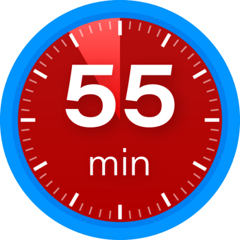 The 55 minutes, stopwatch icon. Stopwatch icon in flat style on a white background. stock illustration. png