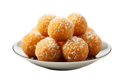 Atta Ladoo on transparent background. png