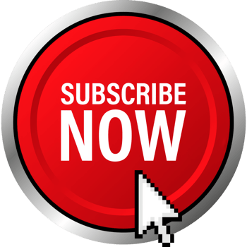 Red rounded subscribe button on white background. illustration. png