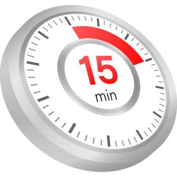 The 15 minutes, stopwatch icon. Stopwatch icon in flat style on a white background. stock illustration. png