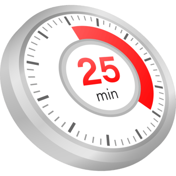 The 25 minutes, stopwatch icon. Stopwatch icon in flat style on a white background. stock illustration. png