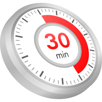 The 30 minutes, stopwatch icon. Stopwatch icon in flat style on a white background. stock illustration. png