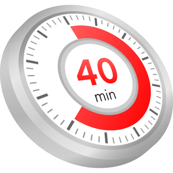 The 40 minutes, stopwatch icon. Stopwatch icon in flat style on a white background. stock illustration. png