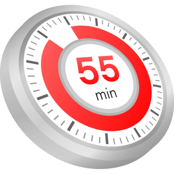 The 55 minutes, stopwatch icon. Stopwatch icon in flat style on a white background. stock illustration. png