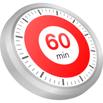 The 60 minutes, stopwatch icon. Stopwatch icon in flat style on a white background. stock illustration. png