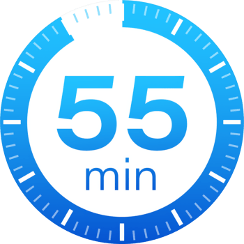 The 55 minutes, stopwatch icon. Stopwatch icon in flat style on a white background. stock illustration. png