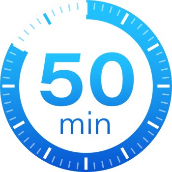 The 50 minutes, stopwatch icon. Stopwatch icon in flat style on a white background. stock illustration. png