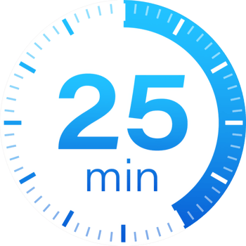 The 25 minutes, stopwatch icon. Stopwatch icon in flat style on a white background. stock illustration. png