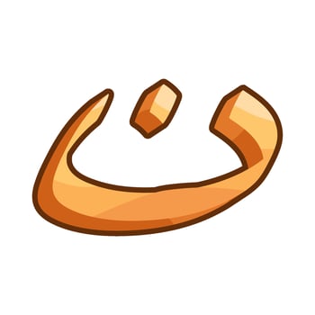 Illustration of Arabic letter nuun vector