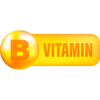 Vitamin B with realistic drop on gray background. Particles of vitamins in the middle. illustration. png