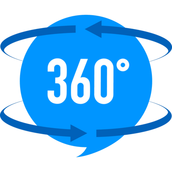 360 degrees view sign icon on white background. png
