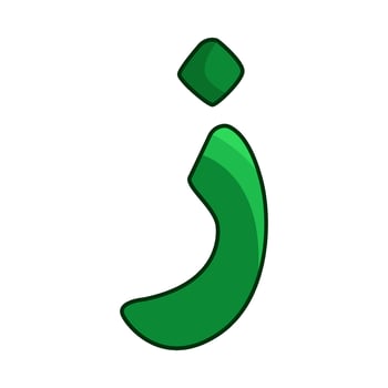 illustration of arabic letter zay vector