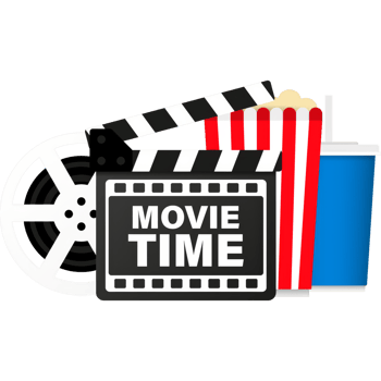 Movie night illustration. Cinema poster concept. Banner design for movie theater. png