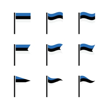 National flag of Estonia. Flag icon set isolated background vector